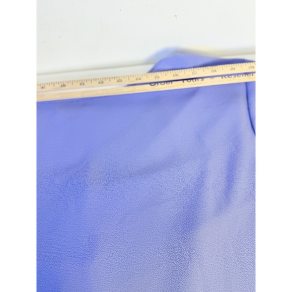 Avenue Womens Light Purple V Neck Grommet Long Sleeve Loose Fit Top 30/32 - Picture 8 of 12